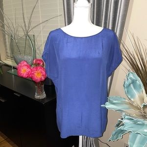 Love 21 100% silk blue blouse